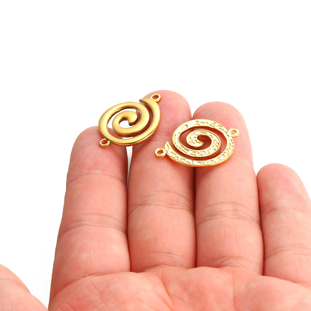 Stainless steel spiral mosquito coil pendant jewelry accessories DIY pendant bracelet necklace geometric pendant handmade accessories