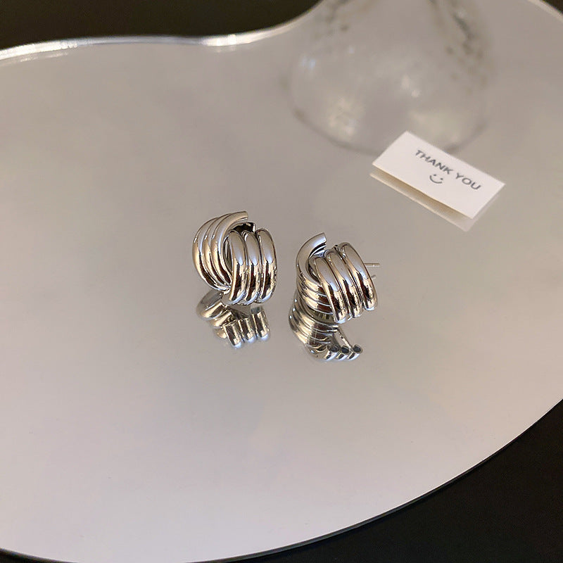 Sterling Silver Metal Earrings - Premium Minimalist Luxury Studs