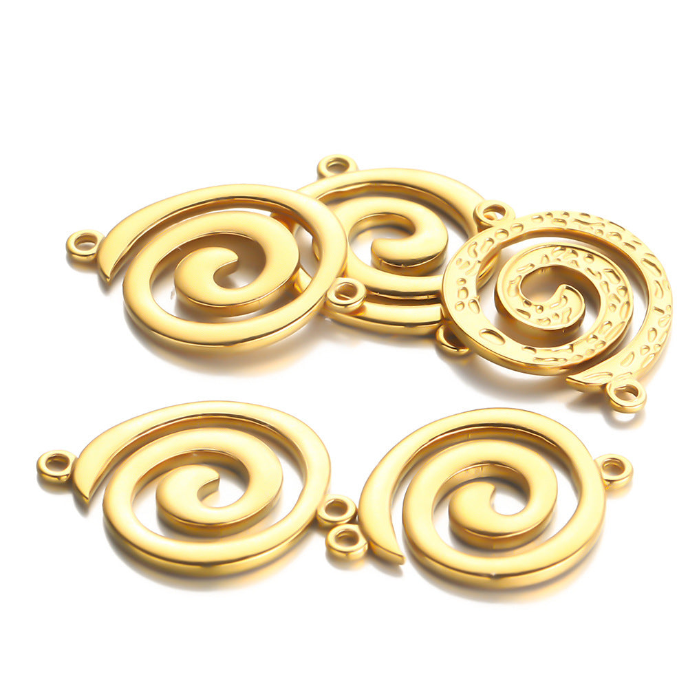 Stainless steel spiral mosquito coil pendant jewelry accessories DIY pendant bracelet necklace geometric pendant handmade accessories