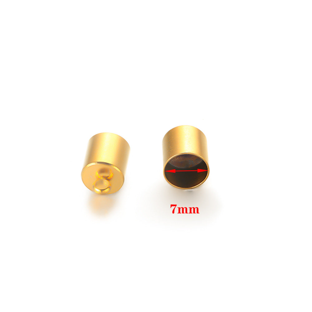 18k stainless steel bucket DIY jewelry accessories leather rope buckle hanging bell multi-purpose cap leather rope connection tail buckle