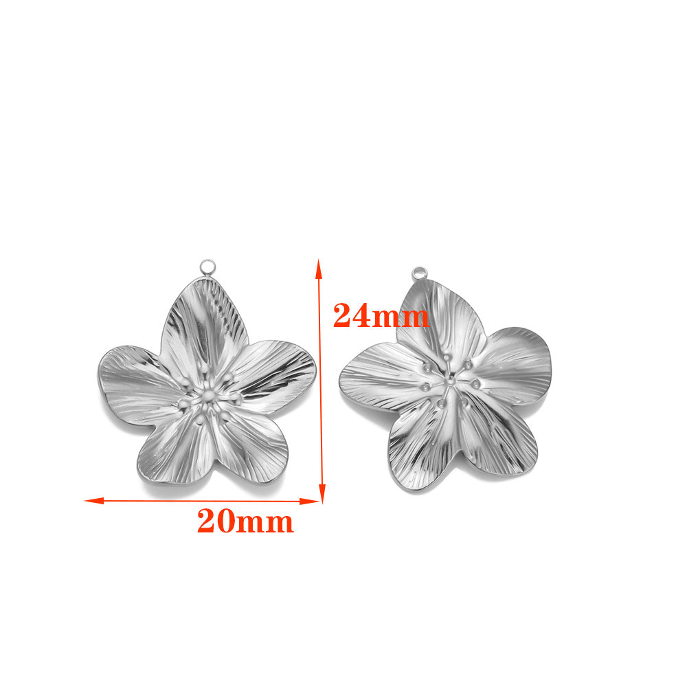 Cross-border hot-selling stainless steel 18K gold bow butterfly flower pendant pendant romantic DIY jewelry accessories