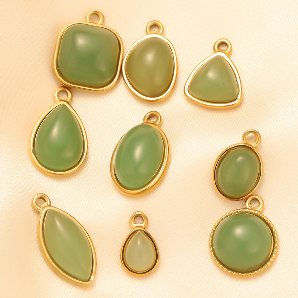 New European and American pendants, stainless steel natural stone necklaces, pendants, DIY jewelry accessories, small pendants, pendants wholesale.