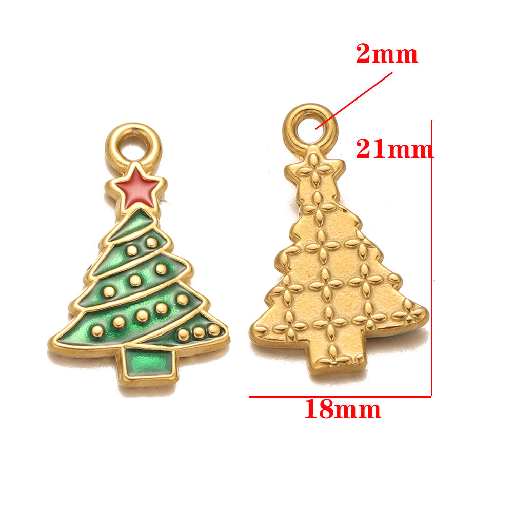 European and American stainless steel pendant furnace Christmas series accessories pendant DIY jewelry accessories small pendant bracelet pendant