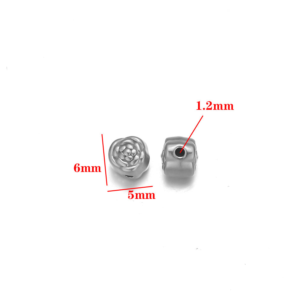 Stainless steel bead spacer loose beads DIY handmade necklace bead accessories pendant color retention waterproof furnace bead spacer accessories DIY