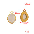 Stainless steel oval pendant inlaid with natural stone pendant DIY jewelry accessories necklace collarbone chain pendant