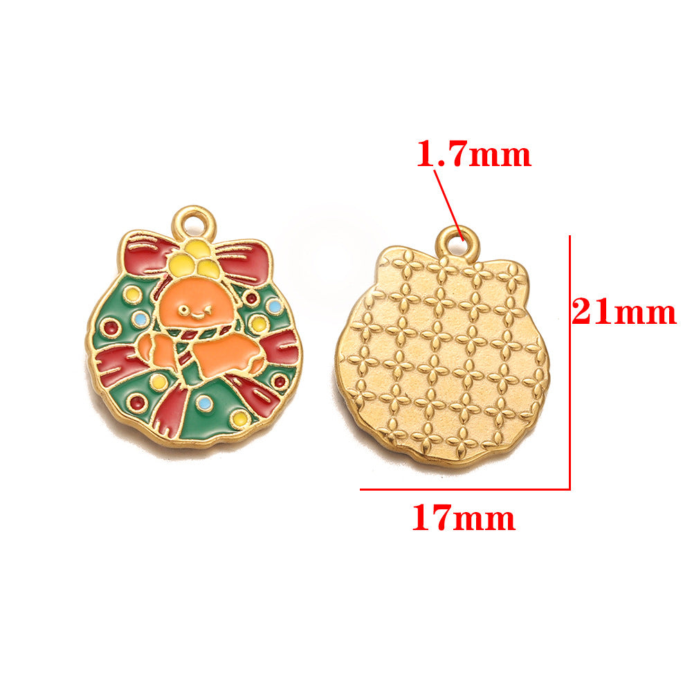 European and American stainless steel pendant furnace Christmas series accessories pendant DIY jewelry accessories small pendant bracelet pendant