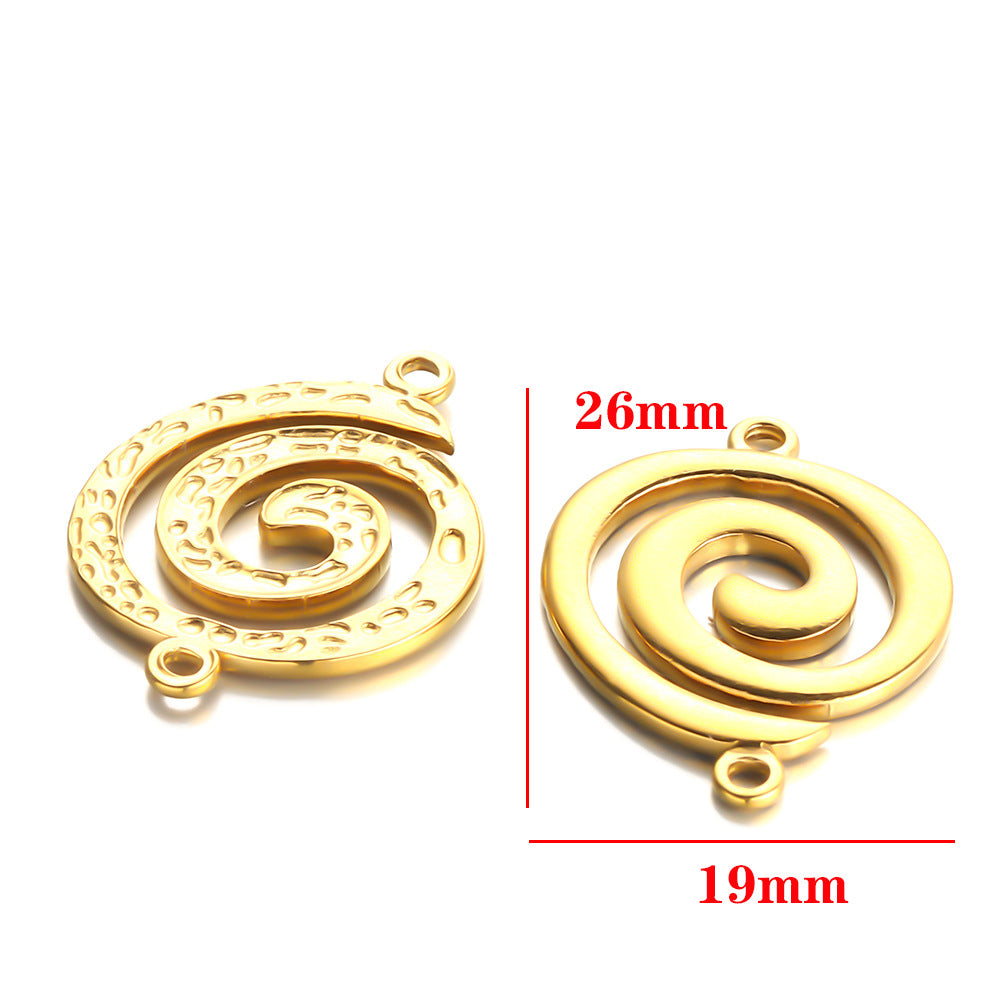 Stainless steel spiral mosquito coil pendant jewelry accessories DIY pendant bracelet necklace geometric pendant handmade accessories