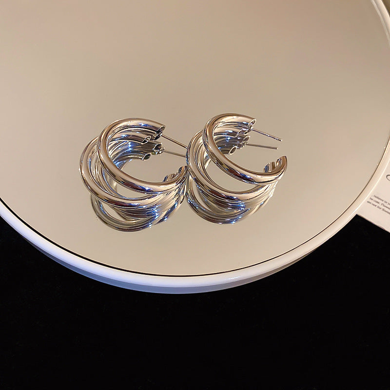 Sterling Silver Metal Earrings - Premium Minimalist Luxury Studs