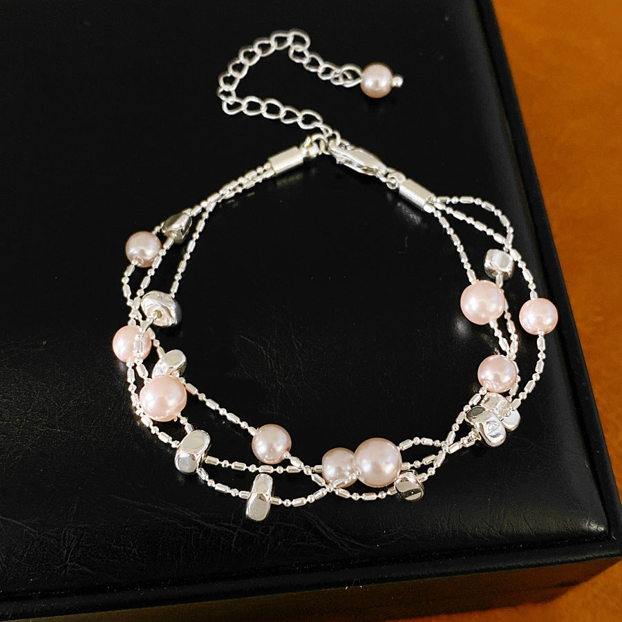 Beaded zircon pearl necklace light luxury niche high-end collarbone chain daily versatile fashion jewelry set wholesale