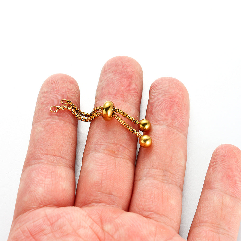 Stainless steel push-pull bracelet vacuum gold-plated ring accessories 45mm stretchable jewelry ring accessories telescopic rubber ring