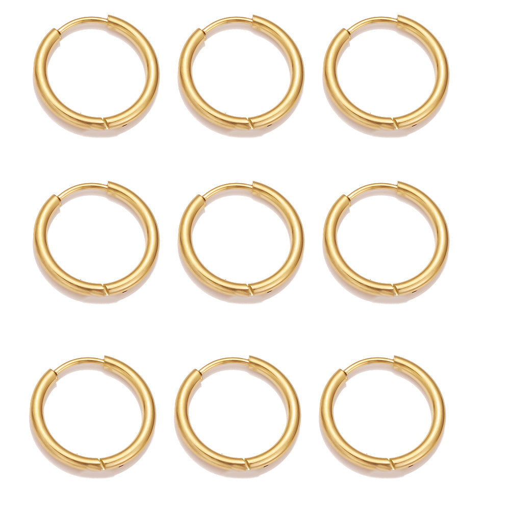 Stainless steel ear buckle vacuum plated 18k titanium steel earrings DIY jewelry accessories ear buckle circle earrings jewelry pendant