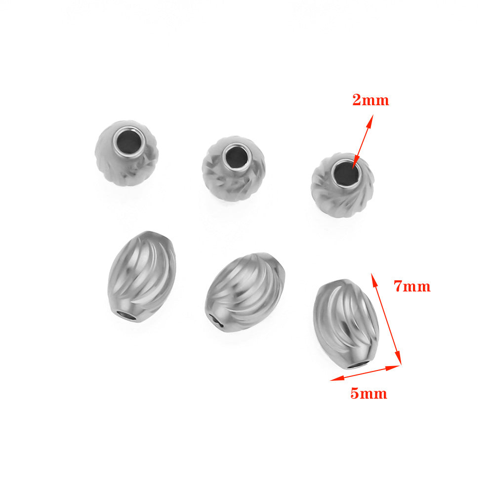 Stainless steel cut perforated beads handmade loose beads DIY bracelets jewelry accessories necklace beads irregular pattern beads