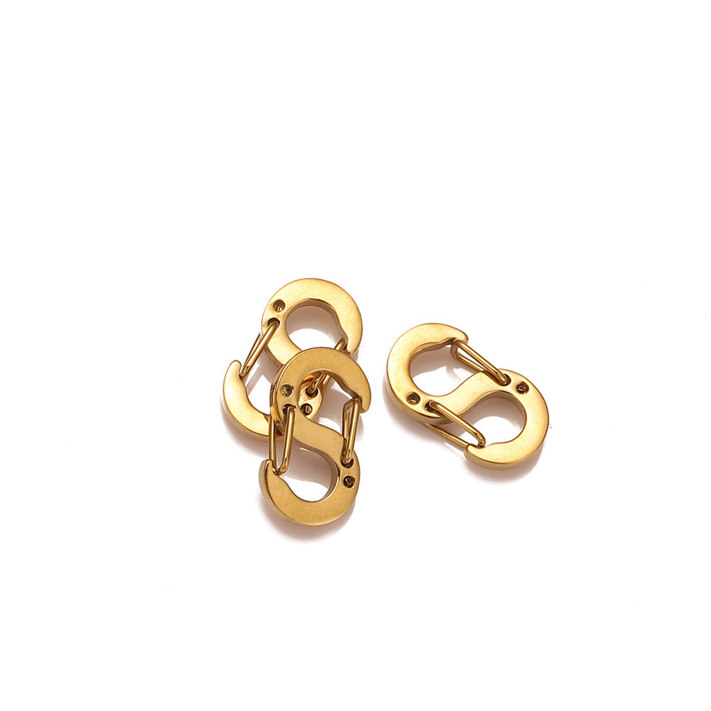 Stainless steel vacuum S buckle DIY jewelry accessories connectors buttons necklace bracelet luggage button head pendant accessories