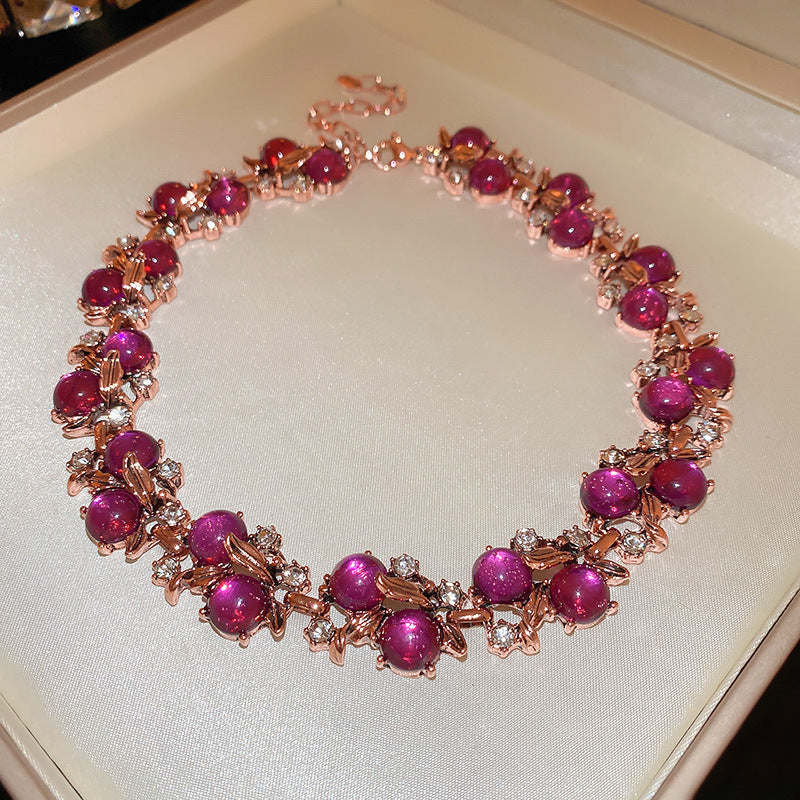 Vintage Luxury Diamond Drop Clavicle Chain Necklace - Retro Palace Style Premium Jewelry for Women