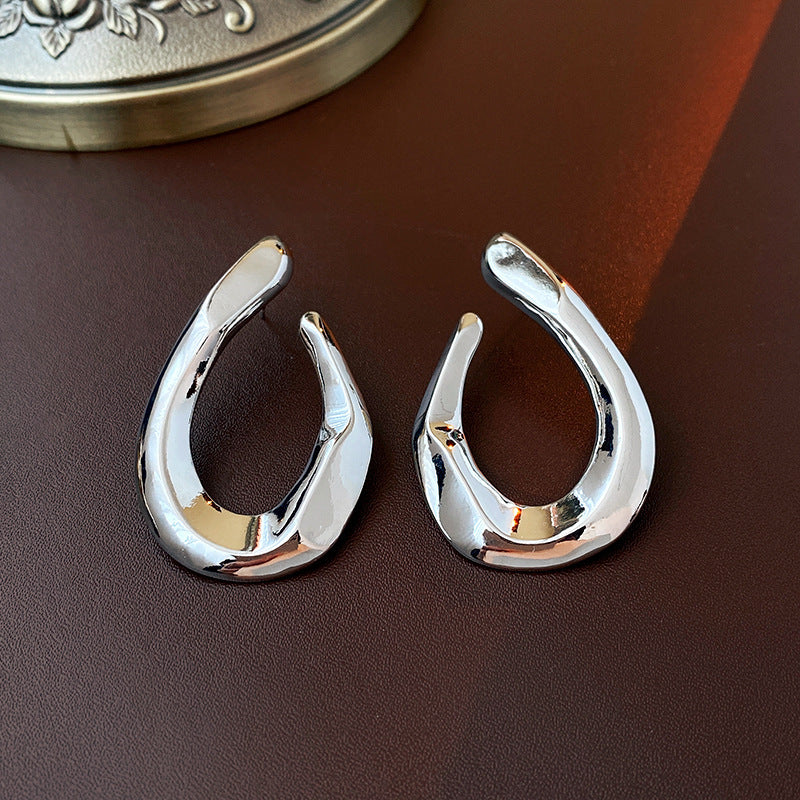 Sterling Silver Metal Earrings - Premium Minimalist Luxury Studs