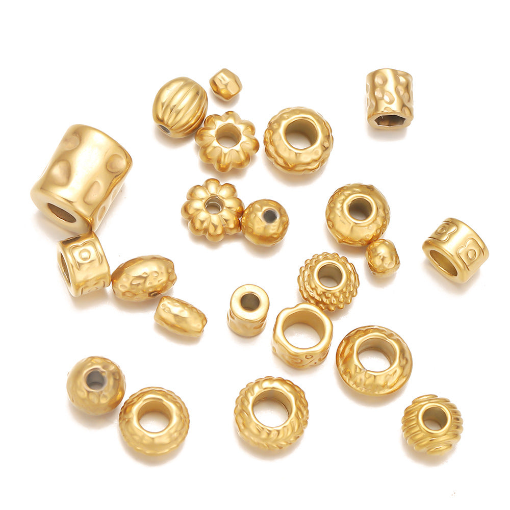 Stainless steel non-specification perforated beads DIY jewelry accessories loose beads accessories bracelets necklaces beaded material beads