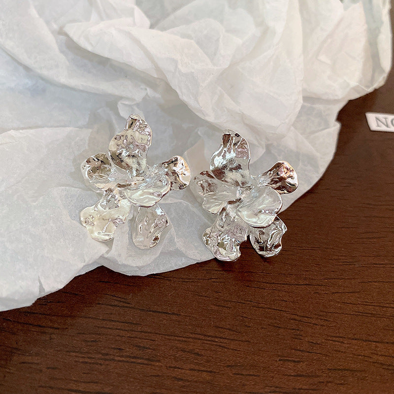 Sterling Silver Metal Earrings - Premium Minimalist Luxury Studs
