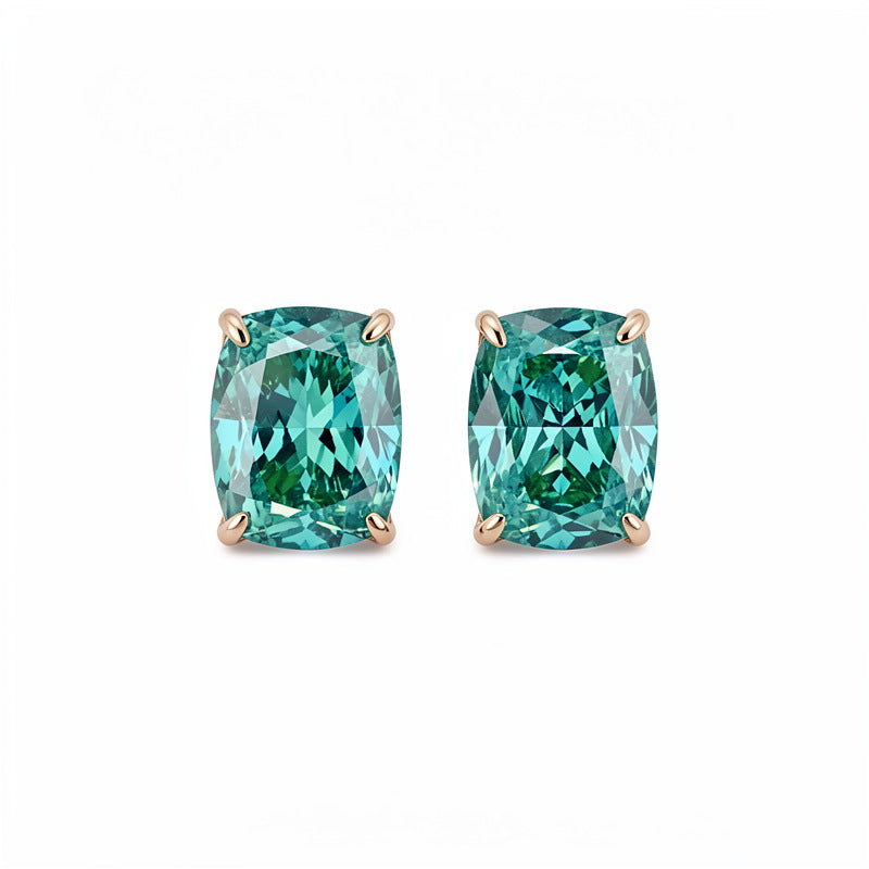Stylish and simple geometric zircon stud earrings cold wind personality temperament earrings light luxury high-end earrings wholesale