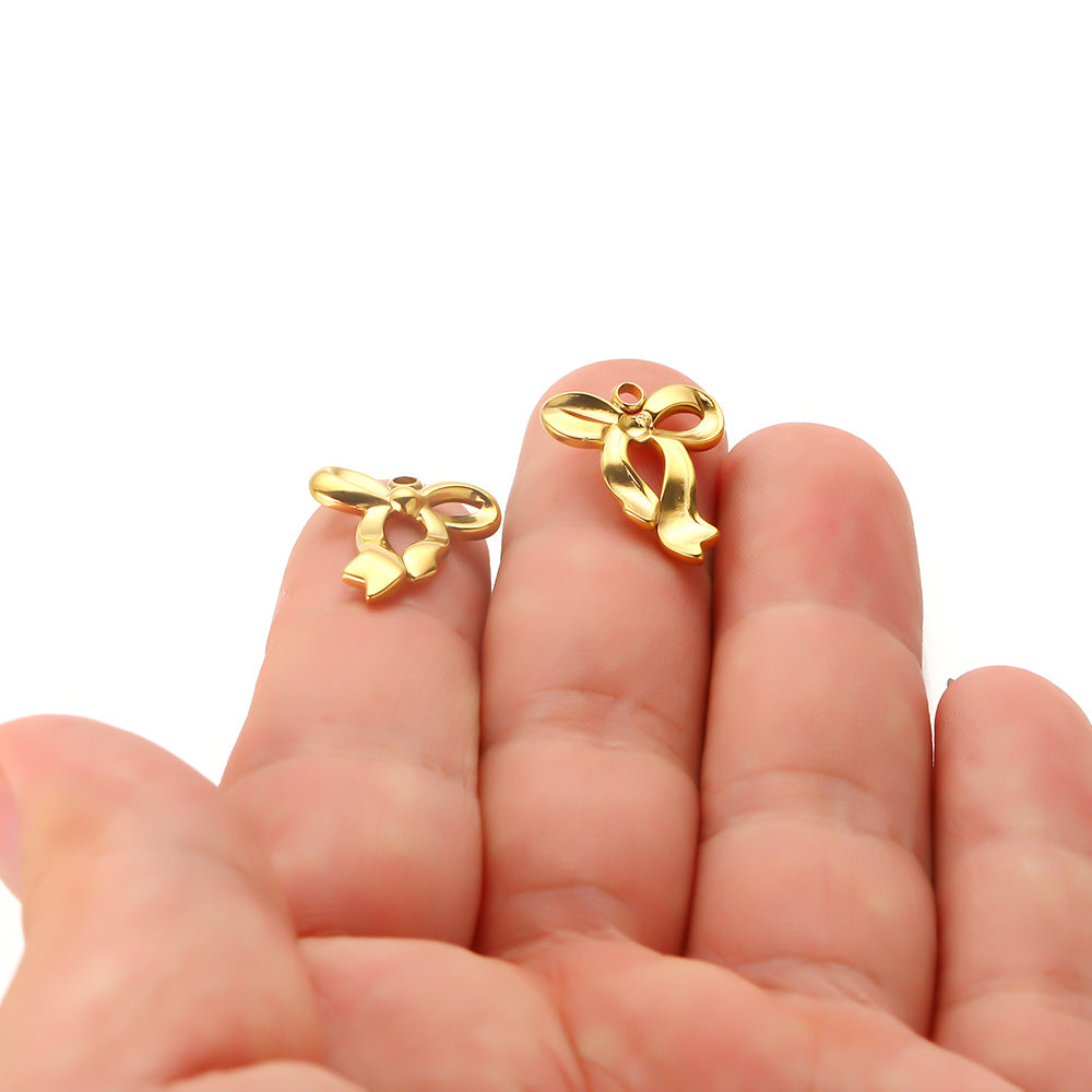 Titanium steel various bow pendants DIY jewelry accessories handmade necklaces bracelets pendants accessories pendants
