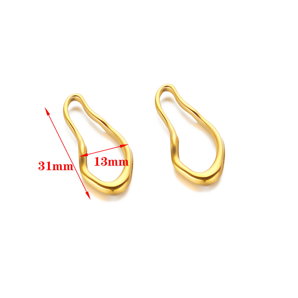 Stainless steel irregular oval earrings pendant DIY jewelry accessories do not fade oil pressure earrings pendant accessories