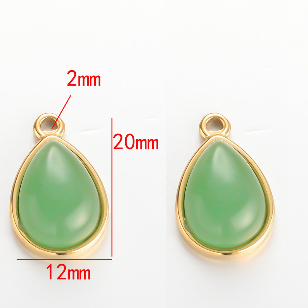 Natural stone stainless steel pendant 18k real gold titanium steel pendant pendant bracelet necklace stainless steel pendant material