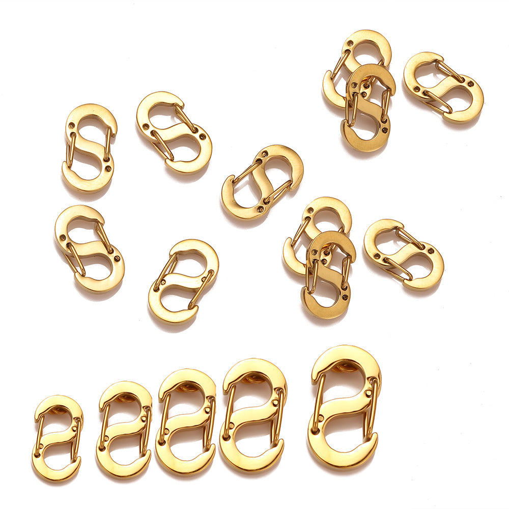 Stainless steel vacuum S buckle DIY jewelry accessories connectors buttons necklace bracelet luggage button head pendant accessories