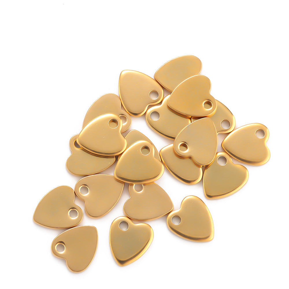 Stainless steel love single hole pendant DIY jewelry accessories connecting piece small pendant tail piece handmade jewelry accessories