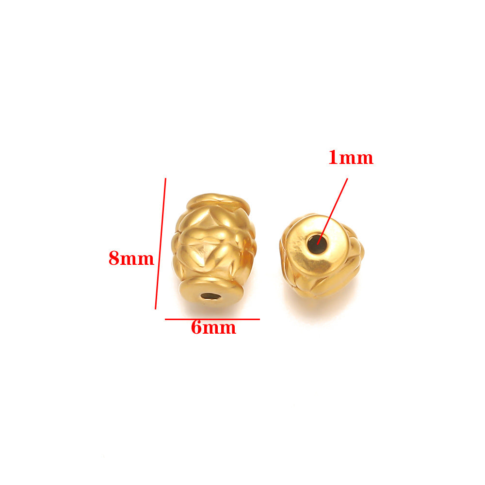 Stainless steel bead spacer loose beads DIY handmade necklace bead accessories pendant color retention waterproof furnace bead spacer accessories DIY