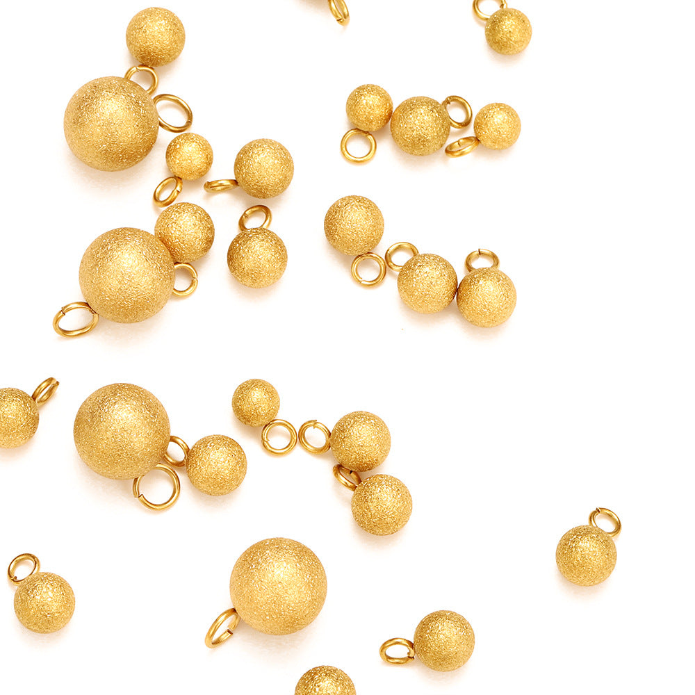 18K vacuum plated pendant ball matte deposit welding ring bead pendant DIY jewelry accessories bracelet necklace pendant accessories