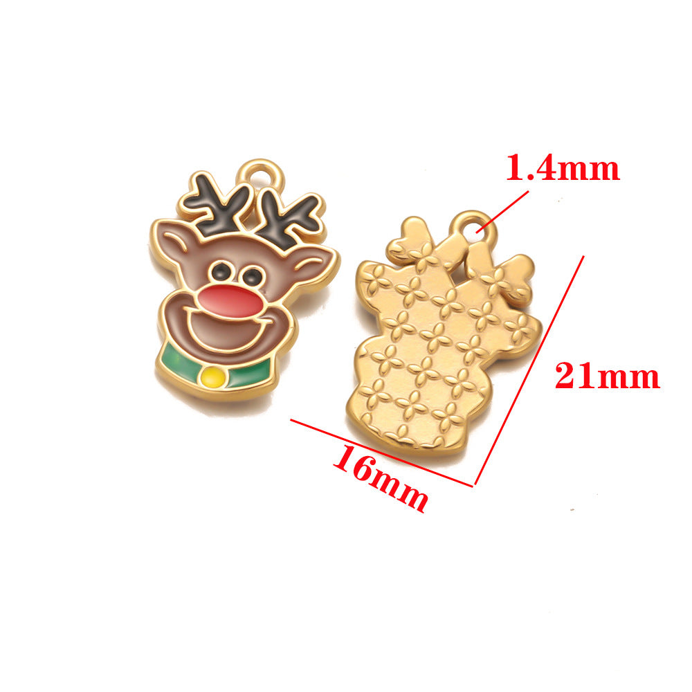 European and American stainless steel pendant furnace Christmas series accessories pendant DIY jewelry accessories small pendant bracelet pendant