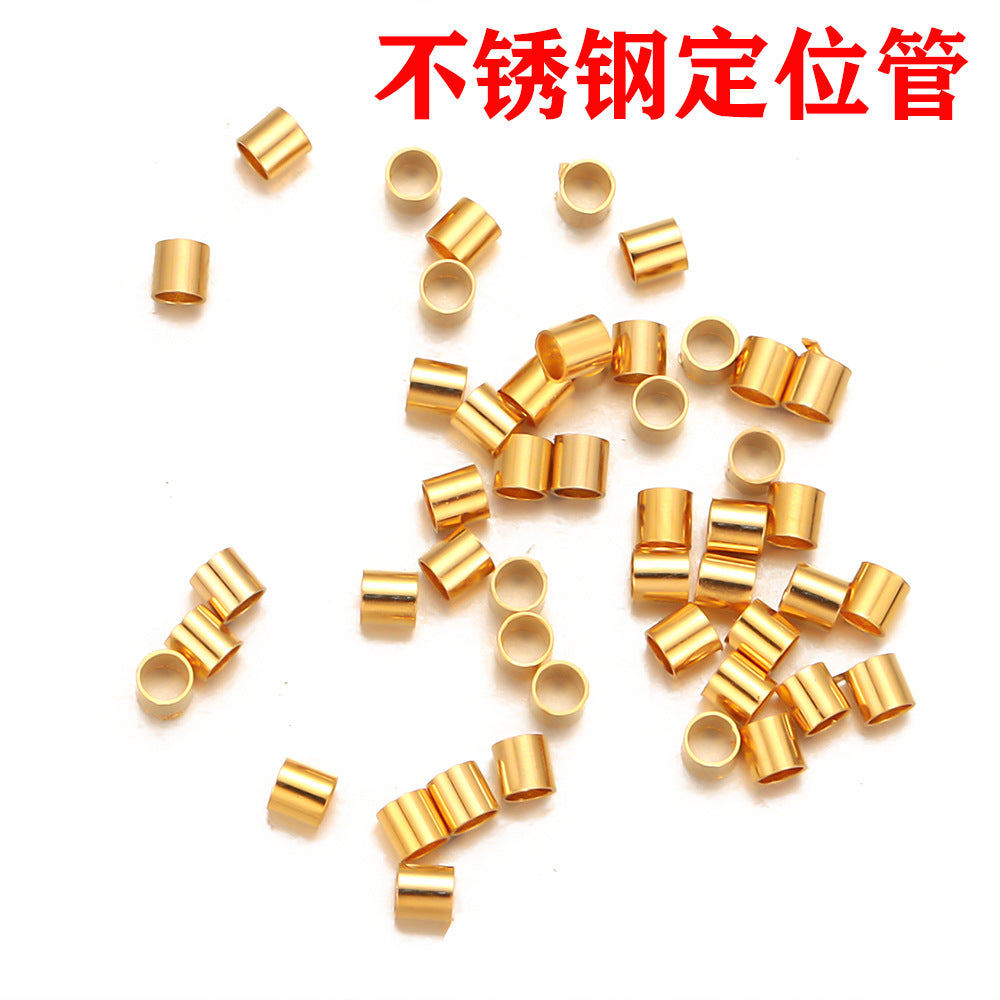 Stainless steel positioning beads finishing beads DIY jewelry accessories bracelet necklace fixed positioning tube handmade jewelry accessories