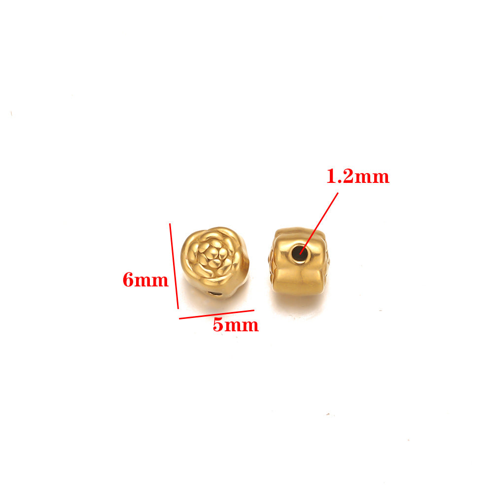 Stainless steel bead spacer loose beads DIY handmade necklace bead accessories pendant color retention waterproof furnace bead spacer accessories DIY