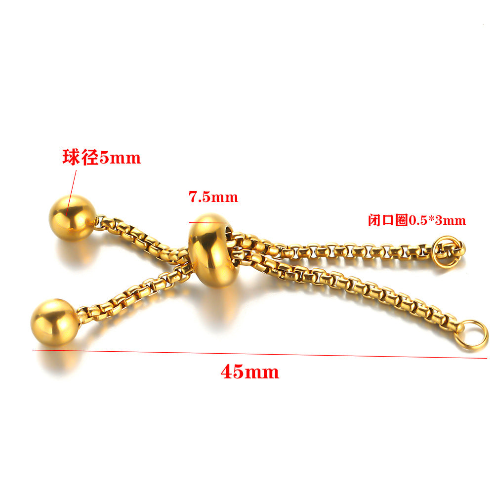 Stainless steel push-pull bracelet vacuum gold-plated ring accessories 45mm stretchable jewelry ring accessories telescopic rubber ring