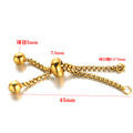 Stainless steel push-pull bracelet vacuum gold-plated ring accessories 45mm stretchable jewelry ring accessories telescopic rubber ring