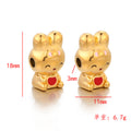 Stainless steel cute rabbit pendant color retention 18k furnace beaded DIY accessories pendant bracelet collarbone chain pendant