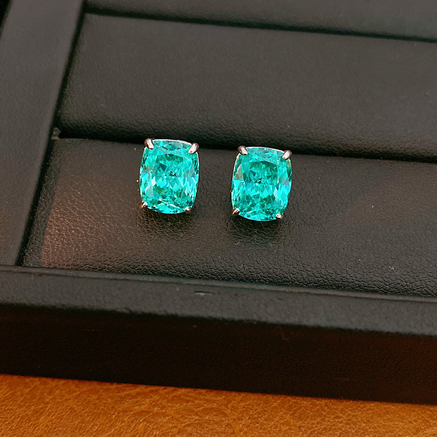 Geometric Zirconia Stud Earrings - Minimalist Luxury Statement Jewelry