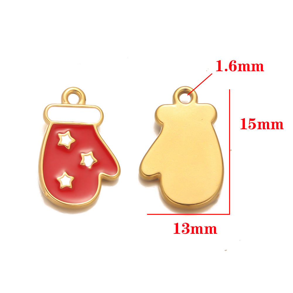 European and American stainless steel pendant furnace Christmas series accessories pendant DIY jewelry accessories small pendant bracelet pendant