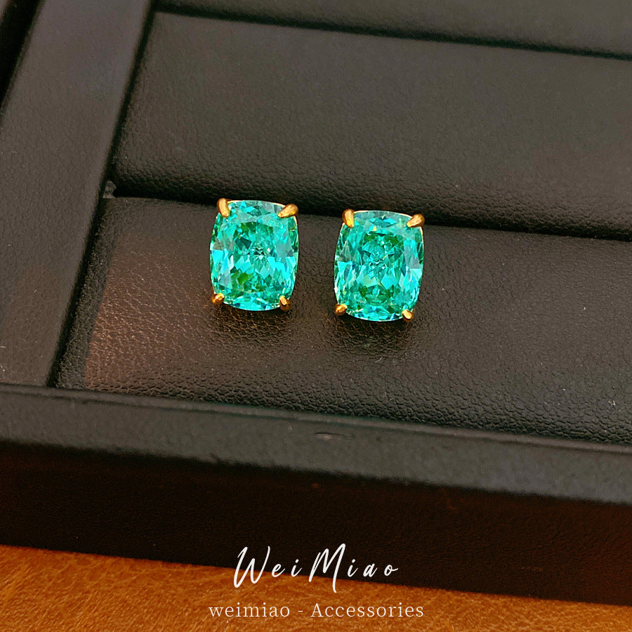 Geometric Zirconia Stud Earrings - Minimalist Luxury Statement Jewelry