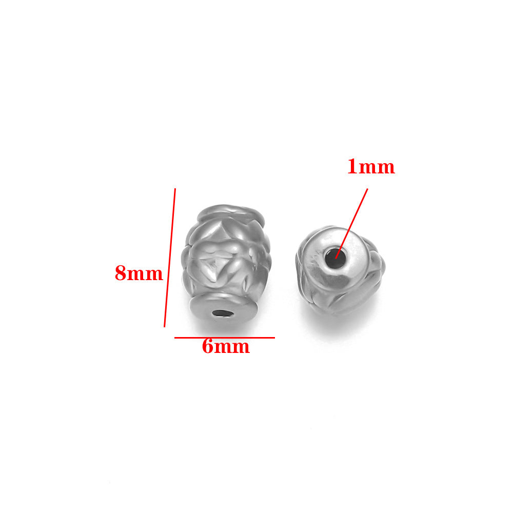 Stainless steel bead spacer loose beads DIY handmade necklace bead accessories pendant color retention waterproof furnace bead spacer accessories DIY