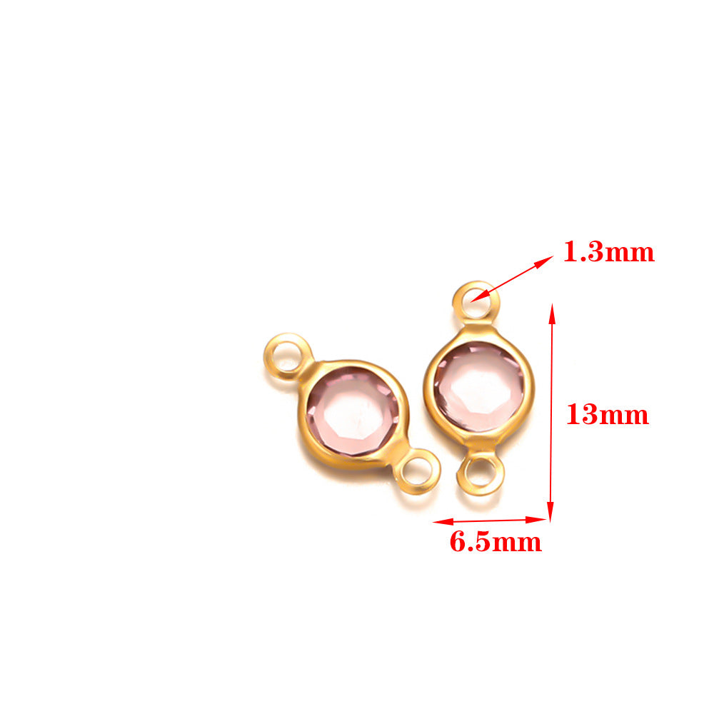Stainless steel accessories crystal double hanging connector bracelet necklace DIY jewelry accessories connection pendant accessories wholesale