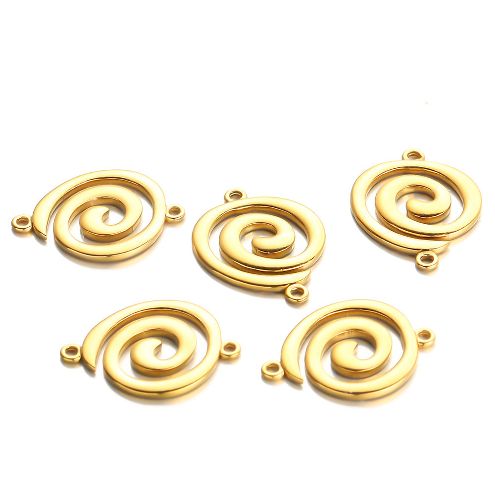 Stainless steel spiral mosquito coil pendant jewelry accessories DIY pendant bracelet necklace geometric pendant handmade accessories
