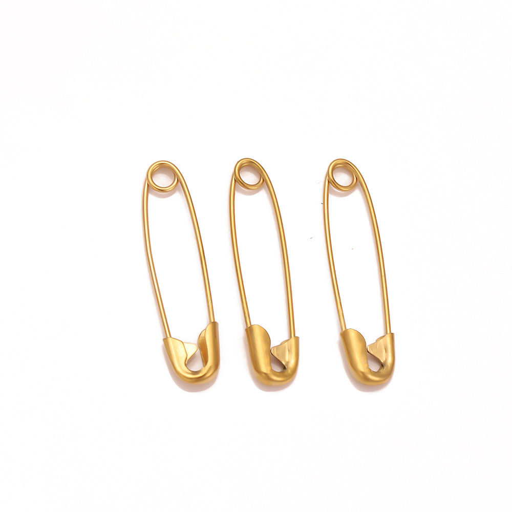 Vacuum Plated Stainless Steel Pin DIY Accessories Cuff Brooch High Strength Bold Safety Pin Insurance Pin