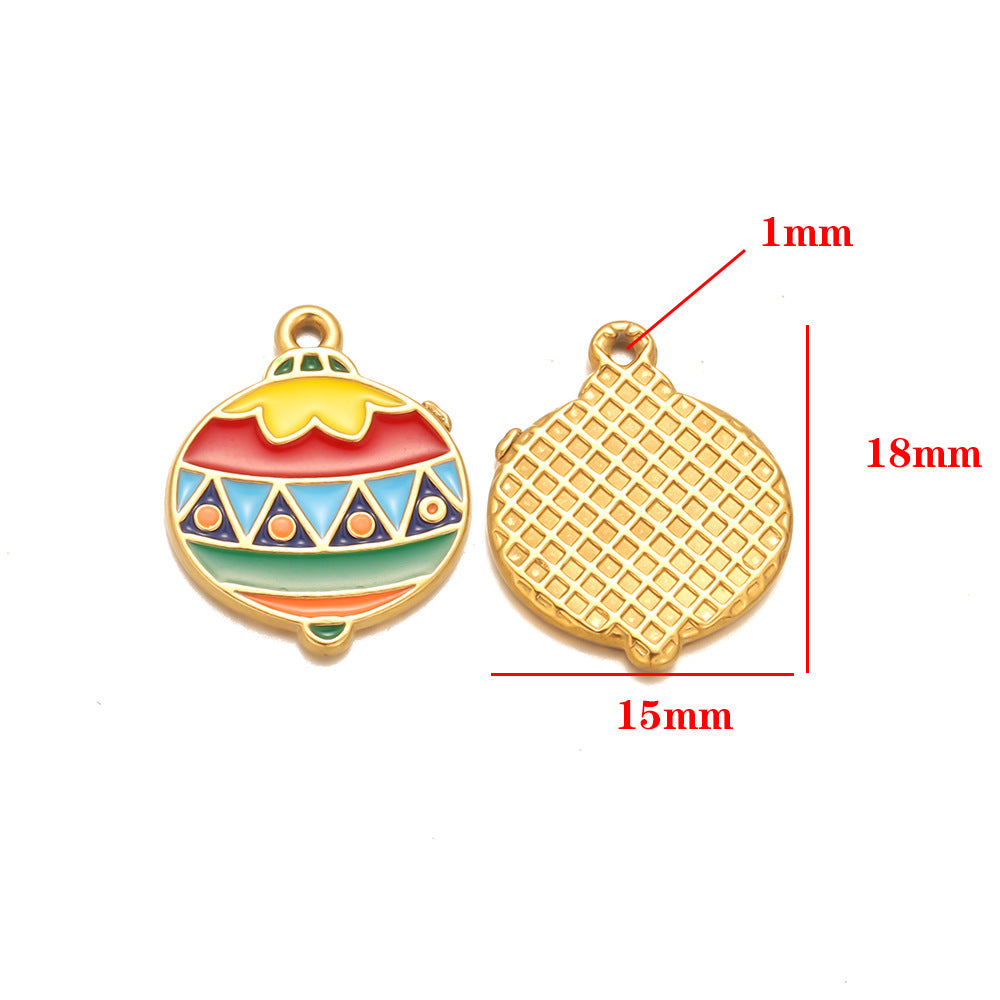European and American stainless steel pendant furnace Christmas series accessories pendant DIY jewelry accessories small pendant bracelet pendant