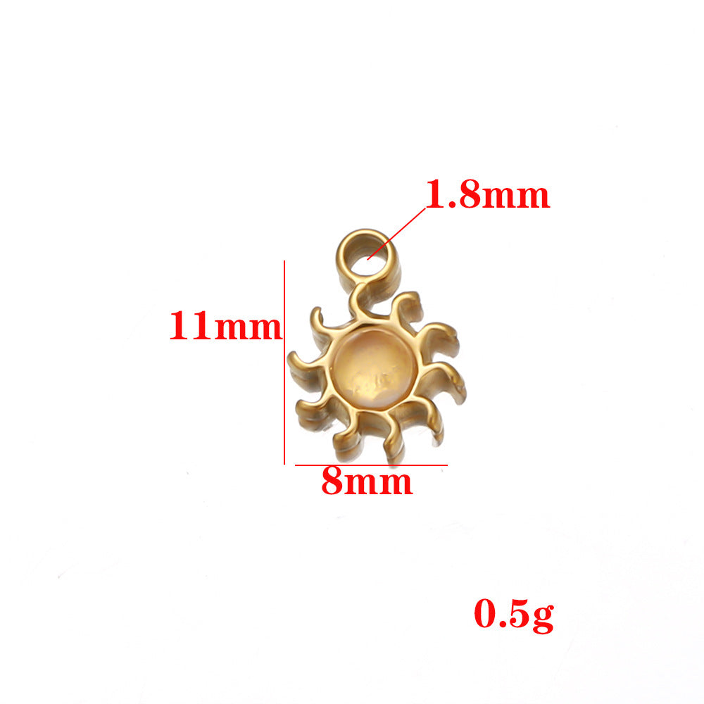 Sunflower pendant DIY handmade European and American jewelry accessories vacuum plated pendant pendant collarbone chain accessories pendant