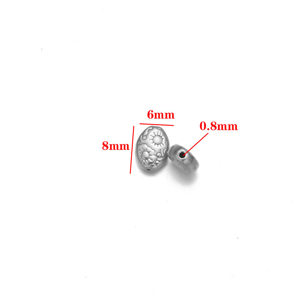 Stainless steel bead spacer loose beads DIY handmade necklace bead accessories pendant color retention waterproof furnace bead spacer accessories DIY