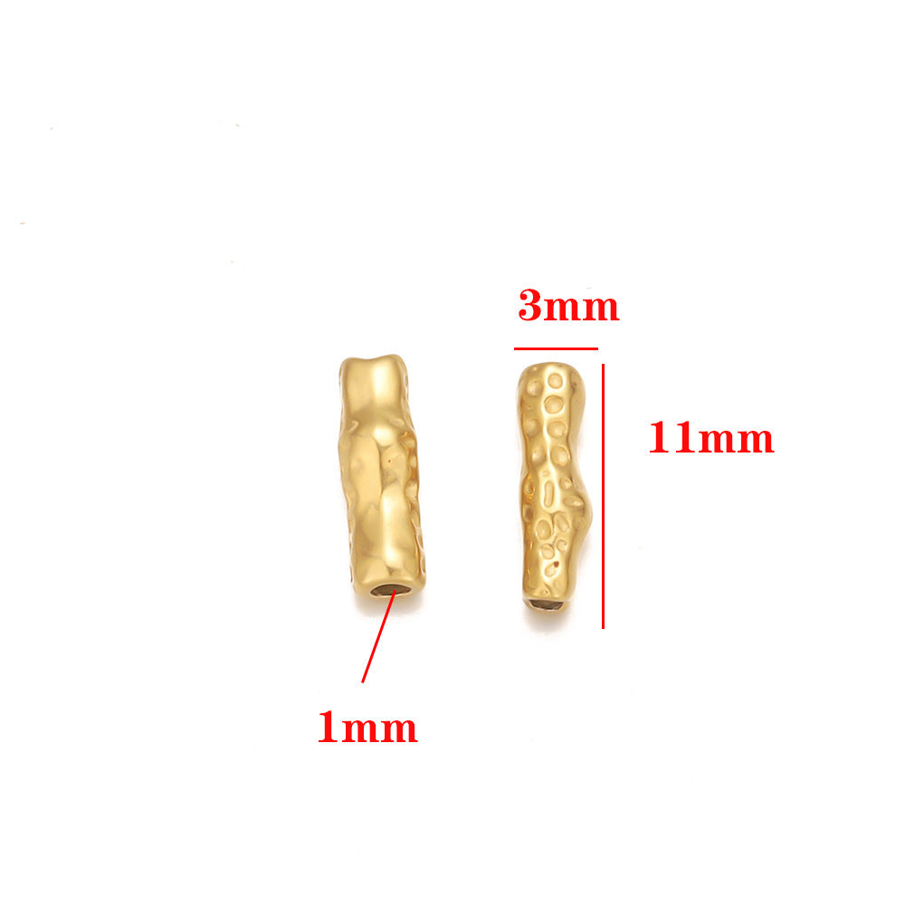 Stainless steel bead spacer loose beads DIY handmade necklace bead accessories pendant color retention waterproof furnace bead spacer accessories DIY