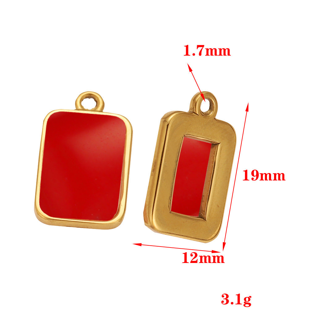 Stainless steel inlaid natural stone oval DIY small pendant earrings bracelet necklace handmade materials wholesale factory direct sales