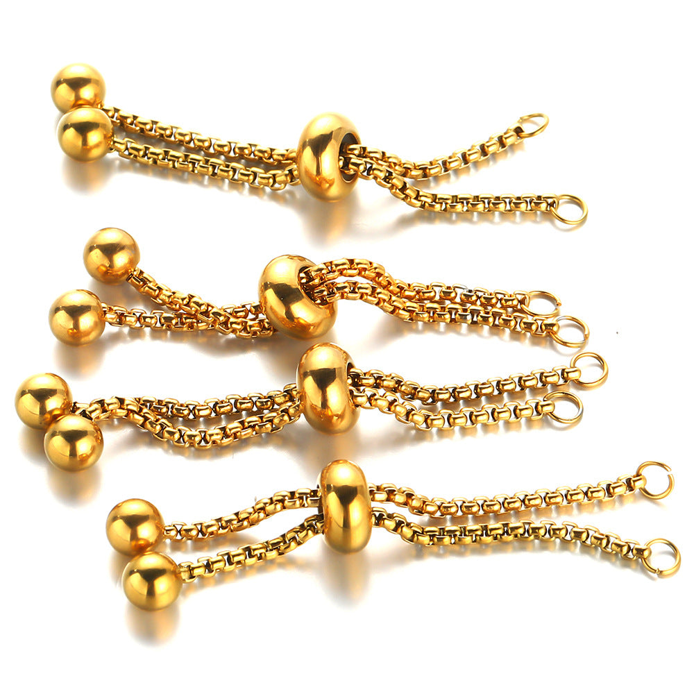 Stainless steel push-pull bracelet vacuum gold-plated ring accessories 45mm stretchable jewelry ring accessories telescopic rubber ring