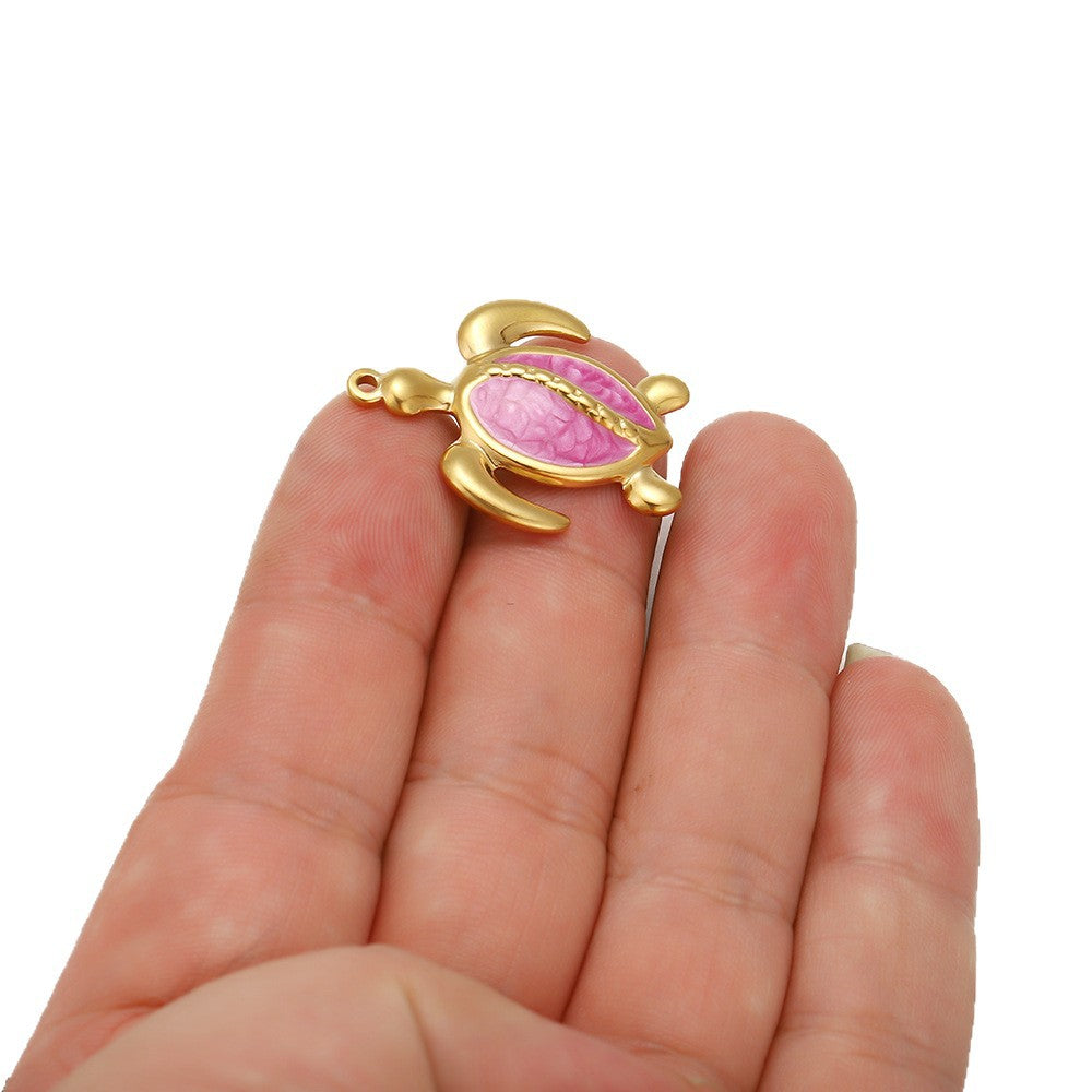 Stainless steel vacuum plated large turtle pendant jewelry oil pressure accessories turtle pendant dripping DIY necklace pendant