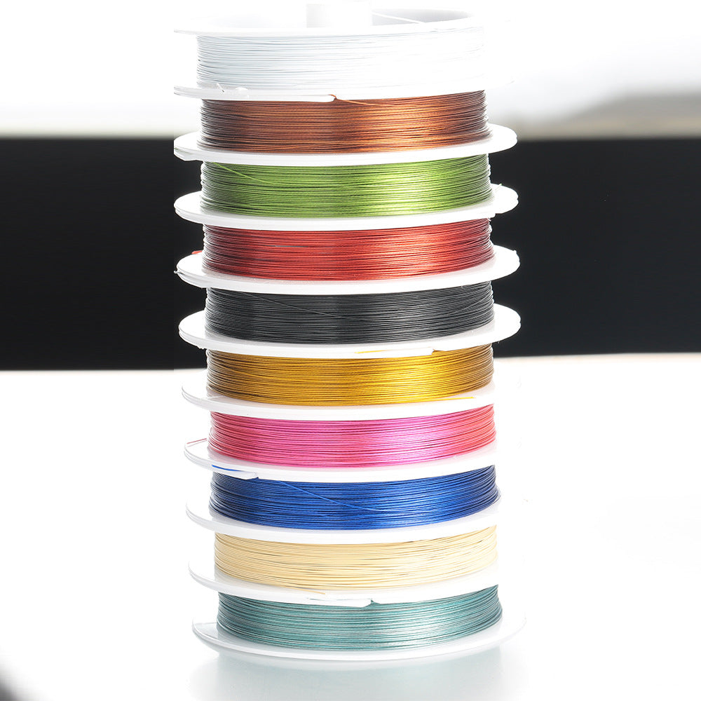 Stainless steel mixed color steel wire rope jewelry necklace accessories beaded rope accessories handmade DIY flexible wire color-retaining titanium steel rope